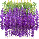 Bulk 12 Pcs Artificial Wisteria Hanging Flowers Garland Hanging Flowers for Home Party Wedding Decoration Wholesale