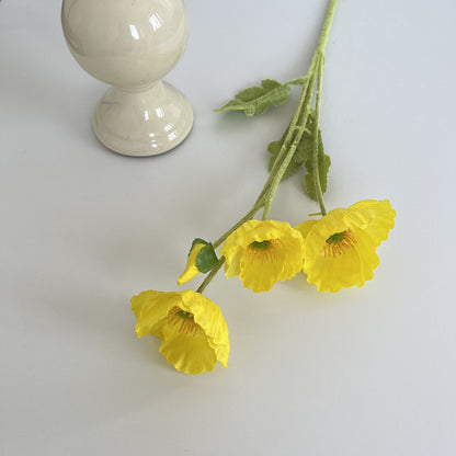 Bulk 23" Artificial Silk Poppy Flowers Fake Poppy with Stems for Home Wedding Party Tables Decor Wholesale