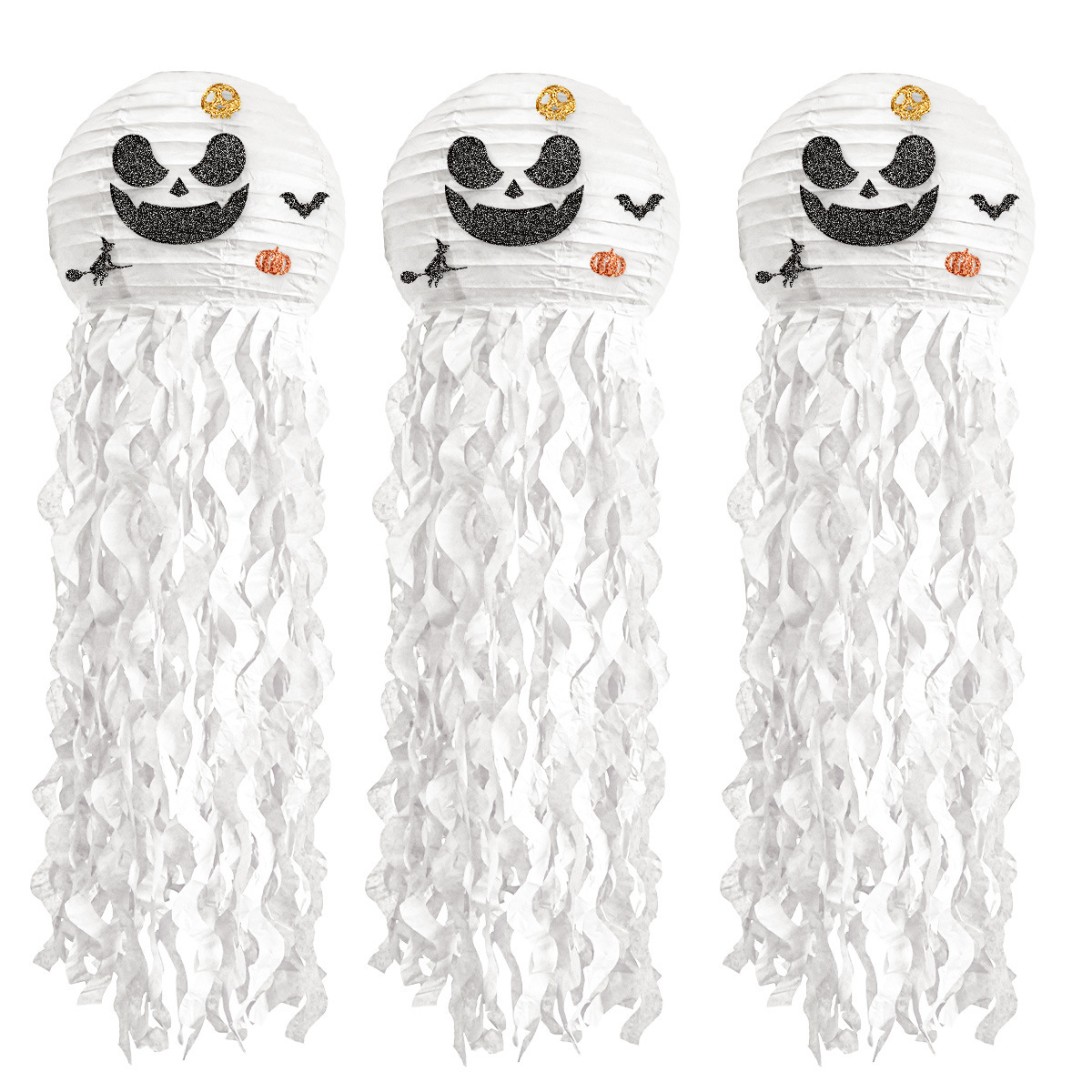 Bulk 2pcs Halloween Pumpkin Jellyfish Paper Lanterns Haunted House Hanging Decorations DIY Lantern Props Wholesale