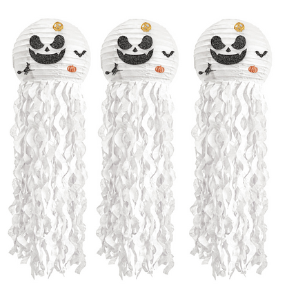 Bulk 2pcs Halloween Pumpkin Jellyfish Paper Lanterns Haunted House Hanging Decorations DIY Lantern Props Wholesale