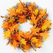 20 Inch Harvest Maple Berry Vine Wreath 1 Pc Artificial Fall Autumn Decor