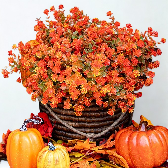 12 PCS Artificial Flowers Stems, 12 Inch UV Resistant Lifelike Greenery for Indoor Outdoor Pots and Planters