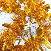 7 Pcs Artificial Christmas Tinsel Garland with Snowflakes, Holiday Decoration