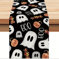 Bulk 2 Pcs Halloween Table Runners Ghost Pumpkin and Cat Design Festive Fall Kitchen Decor for Parties and Home Wholesale