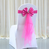 Bulk 10 Pcs Elasticity Chair Sashes Organza Bow Banquet Party Decoration Wholesale