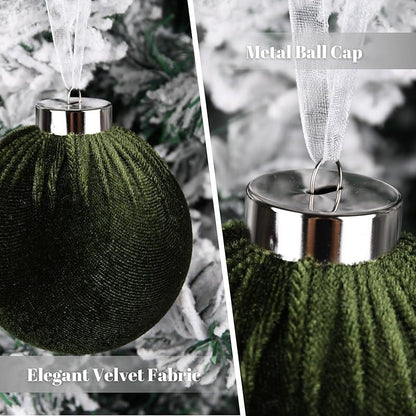 Bulk 15 Pcs Christmas Tree Ornaments Velvet Balls for Tree Decorations, Xmas Party Decor Wholesale