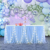 Bulk 3 Pcs Lace Ribbon LED Table Skirt Suitable for Wedding Parties Family Gatherings Night Parties Table Decorations Wholesale