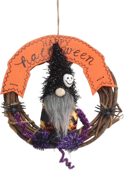 Bulk Spooky Halloween Wreath Faceless Doll and Realistic Spider Decoration for Door and Wall Hangings Wholesale