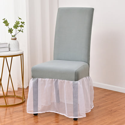 Bulk Milk Silk Gauze Skirt Chair Cover suitable for Hotel Restaurant Conference Banquet Wedding and Party Decoration Wholesale