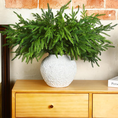 Bulk 12 Pcs Artificial Norfolk Pine Branches Christmas Branches DIY Crafts for Home Festive Table Centerpieces and Wreaths Decor Wholesale