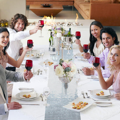 Bulk 12 x 71 Inches Glitter Disco Party Table Runner Mirror Silver Retro 70s 80s Disco Ball Table Decor for Birthday Bachelorette and Dance Party Wholesale