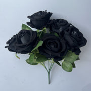 50 Pcs 11 Inch 7-Head Faux Velvet Rose Bush Stems Artificial Flowers