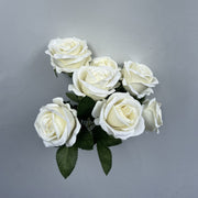 50 Pcs 11 Inch 7-Head Faux Velvet Rose Bush Stems Artificial Flowers
