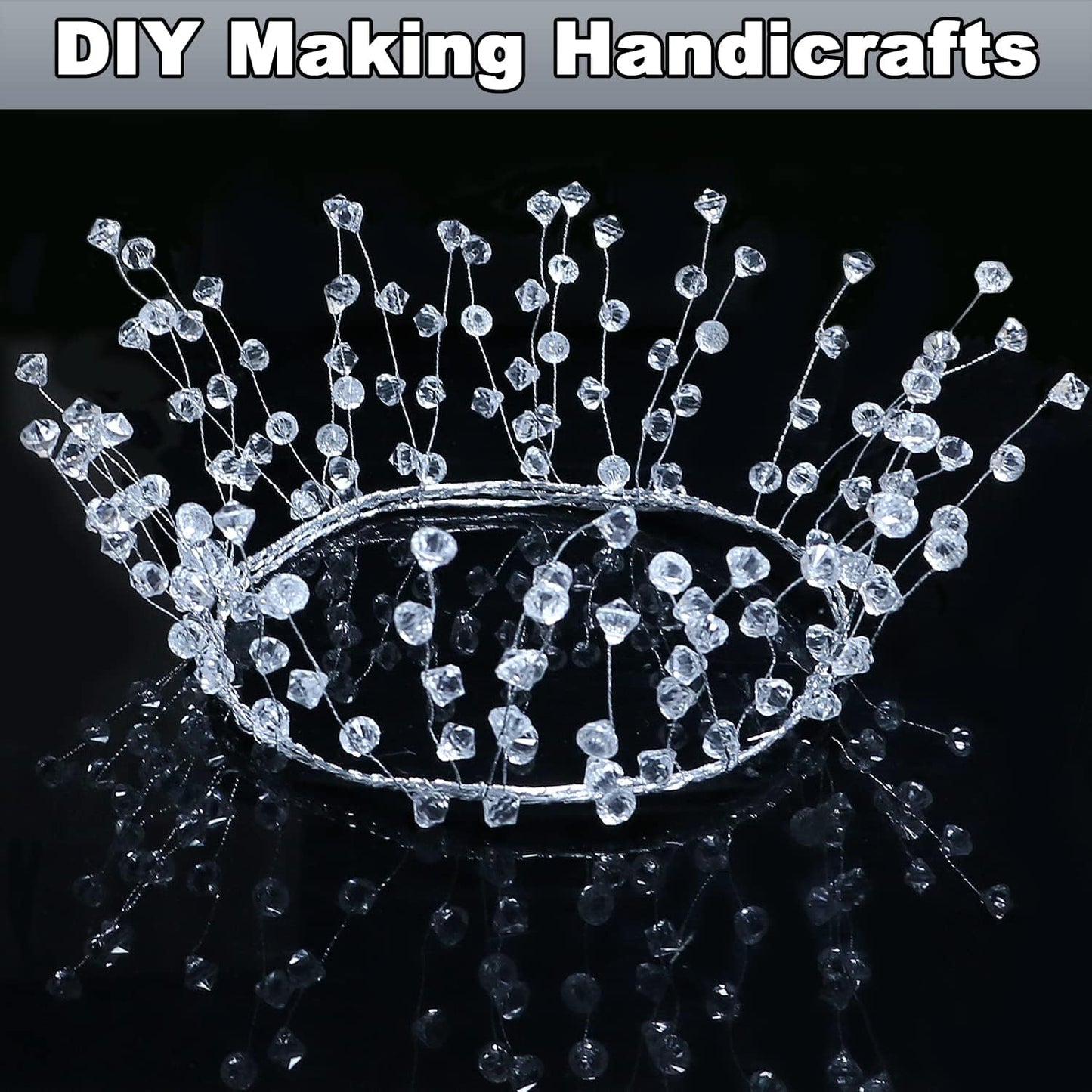 Bulk 5 FT Crystal Diamond Ice Garland Clear Bead Christmas Garland for Tree Fireplace Mantle Wreath DIY and Winter Wonderland Wedding Decor Wholesale