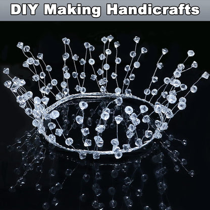 Bulk 5 FT Crystal Diamond Ice Garland Clear Bead Christmas Garland for Tree Fireplace Mantle Wreath DIY and Winter Wonderland Wedding Decor Wholesale