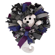 Artificial Halloween Ghost Doll Wreath 12 Inch Black Decorative Halloween Decor