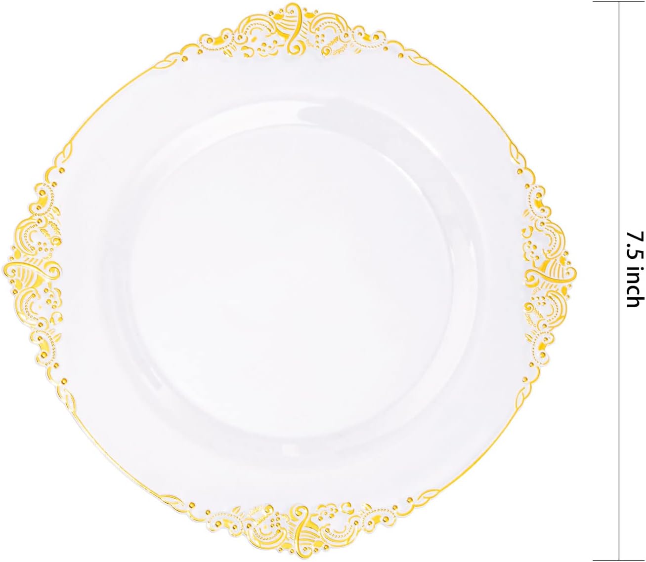 Bulk 2Pcs Gold Rim Clear Plastic Plates Elegant Disposable Dinnerware for Weddings Parties and Thanksgiving Celebrations Wholesale