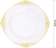 Bulk 2Pcs Gold Rim Clear Plastic Plates Elegant Disposable Dinnerware for Weddings Parties and Thanksgiving Celebrations Wholesale