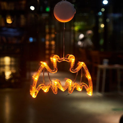 Bulk Halloween Decor LED Pumpkin String Lights with Suction Cups Spooky Ghost Lanterns and Spider Web Hanging Lights Wholesale