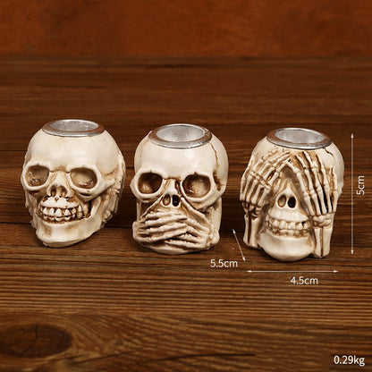 Bulk Halloween Decoration Skull Candle Holder Spooky Decoration for Escape Rooms and Murder Mysteries Wholesale