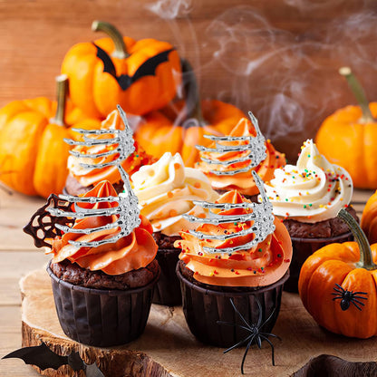 Bulk 8 Pcs Skeleton Claw Napkin Rings for Halloween Spooky Table Decor for Home Parties Birthdays Bars and Festive Events Wholesale