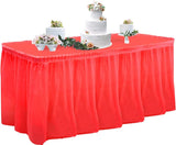 Bulk 14FT Disposable Tablecloth & Skirt Set for Rectangle Table Wedding Buffet Birthday Party Baby Shower Decorations Wholesale