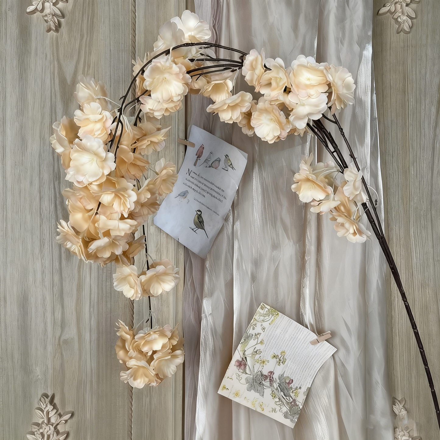 Handmade Artificial Cherry Blossom Garland - 2 Pack Wedding Arch & Backdrop Decor