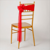 Bulk 2 Pcs Organza Back Flower Chair Sashes Wedding Banquet Decoration Wholesale