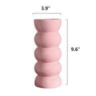 Bulk Ceramic Flower Vase Ribbing Modern Unique Home Party Decor Wholesale