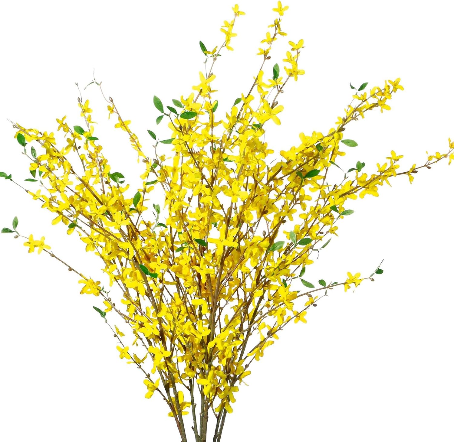Bulk 4 Pcs Yellow Silk Forsythia Branches for Home & Wedding Decor Artificial Orchids Flowers Ideal for Indoor & Outdoor Decoration Wholesale