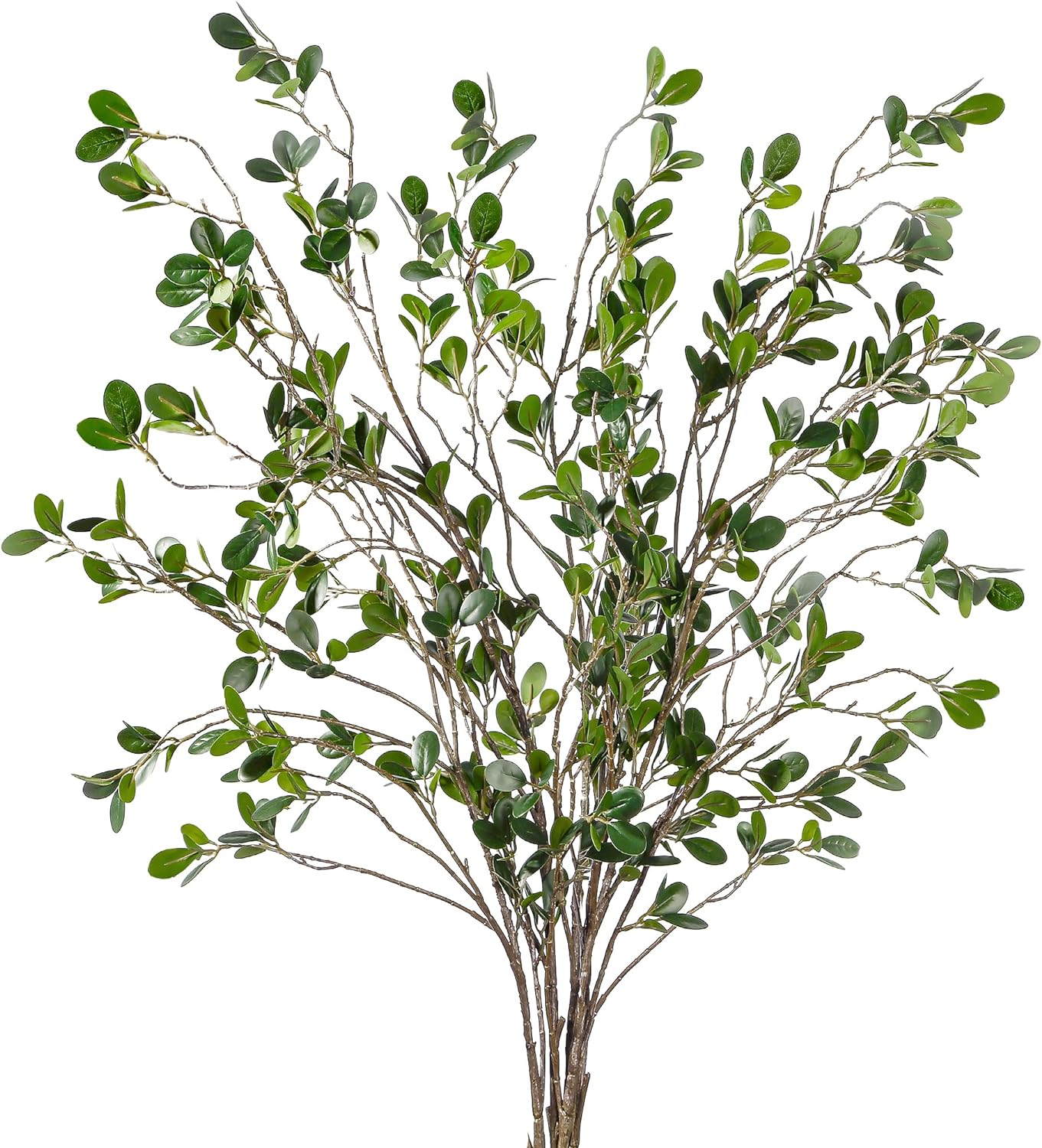 Bulk 2 Pcs Artificial Ficus Branches Eucalyptus Leaf Spray Faux Greenery Stems for Home Office Wedding Vase Decor Wholesale