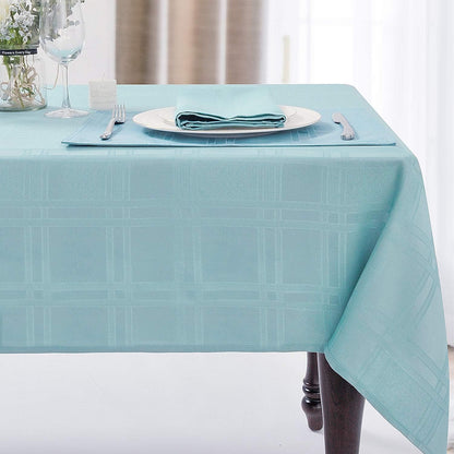Bulk Solid Plaid Jacquard Spring Tablecloth Wrinkle and Water Resistant, Contemporary Woven Decorative Table Cover for Holiday Events Wholesale