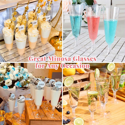 Bulk 25 Pcs Disposable Champagne Cups 2025 Crystal Clear Acrylic Toasting Flutes Non-Slip for Wedding Receptions&NYE Party Decor Wholesale