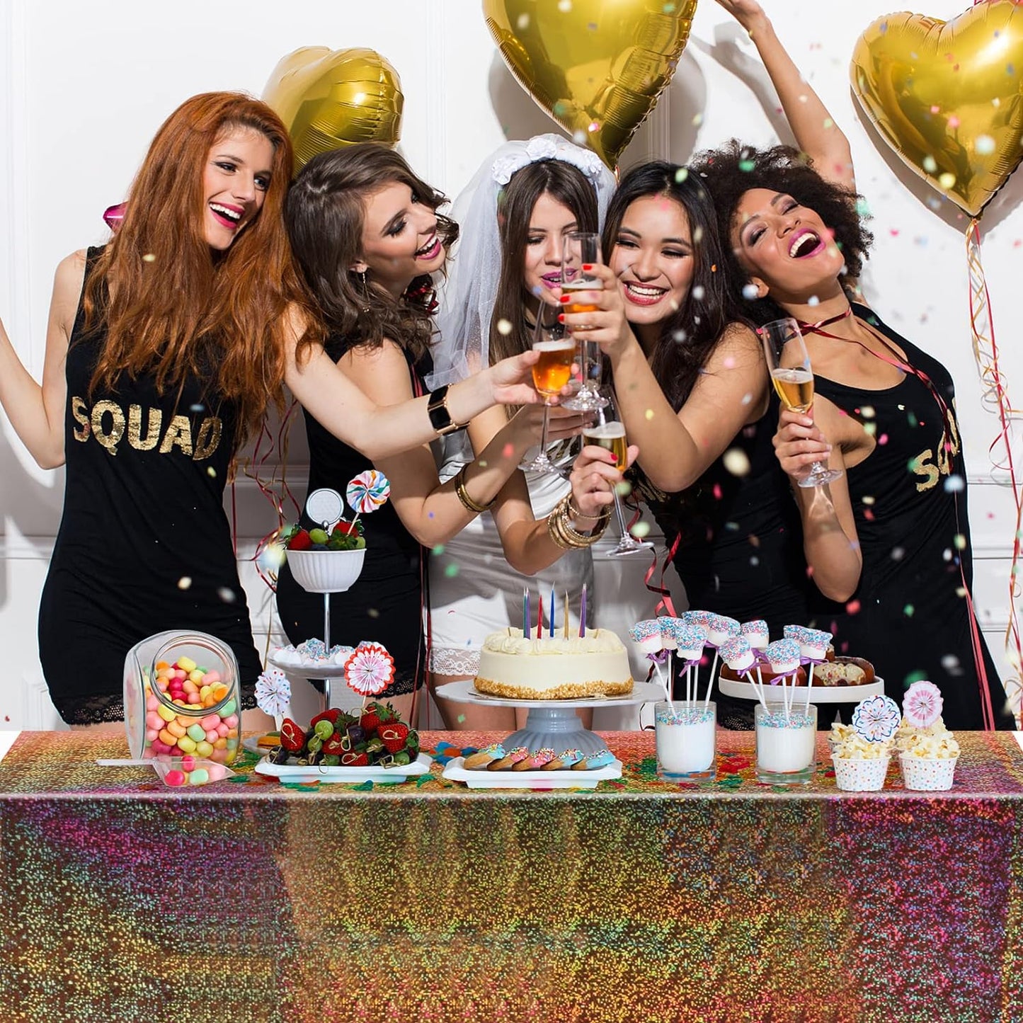 Bulk Vibrant Rainbow Disposable Tablecloth 54x108 Inches Ideal for Birthday Parties Buffets Disco and Mermaid Themed Decor Wholesale