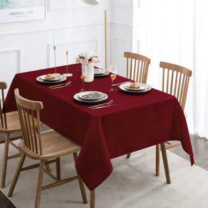 Bulk Solid Plaid Jacquard Spring Tablecloth Wrinkle and Water Resistant, Contemporary Woven Decorative Table Cover for Holiday Events Wholesale