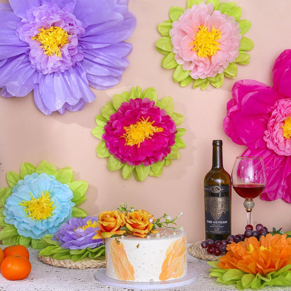 Bulk 24 Pcs Vibrant Wall Backdrop Decoration 20 Inch Paper Flowers Stunning Décor for Weddings  Birthdays Wholesale