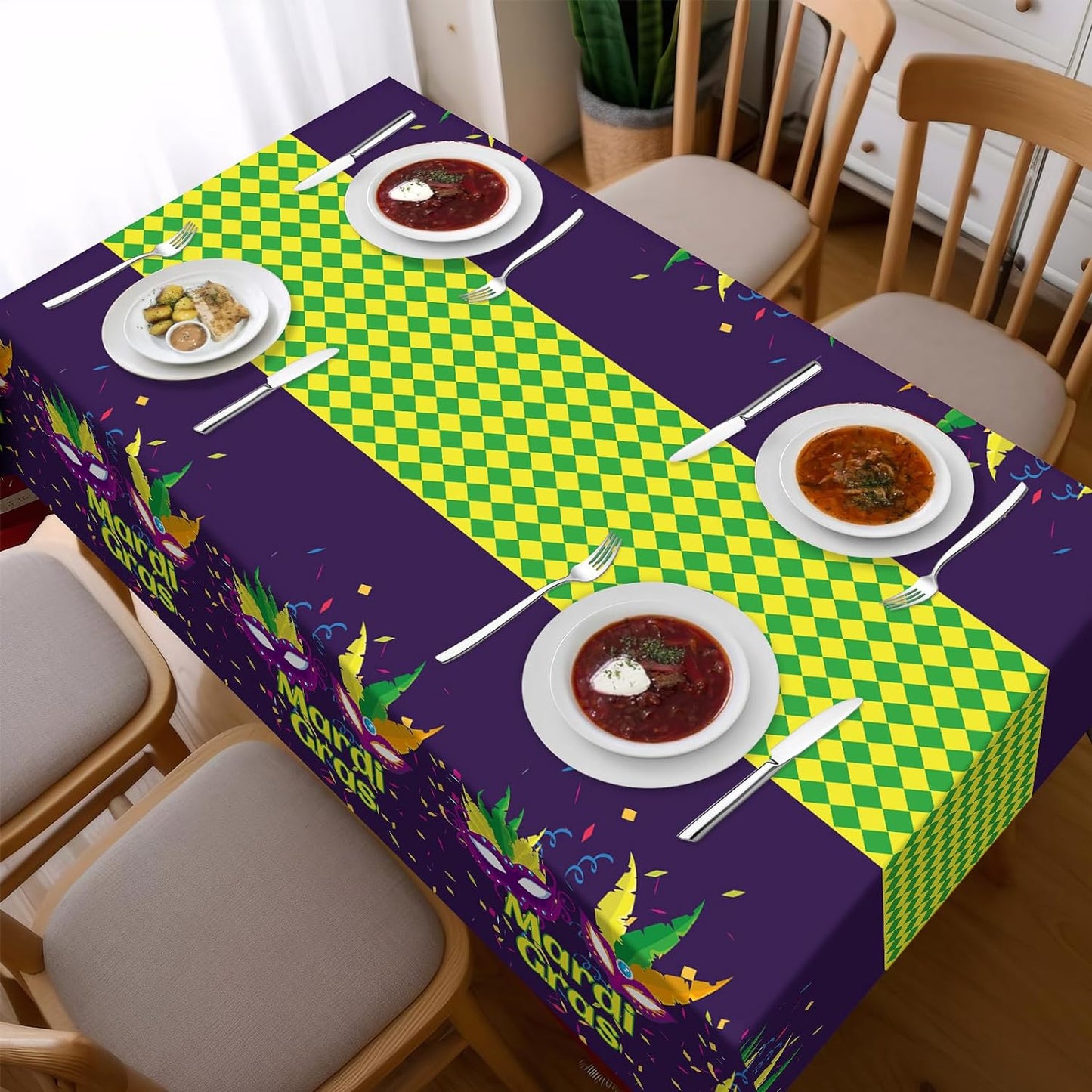 Bulk Vibrant Rainbow Disposable Tablecloth 54x108 Inches Ideal for Birthday Parties Buffets Disco and Mermaid Themed Decor Wholesale