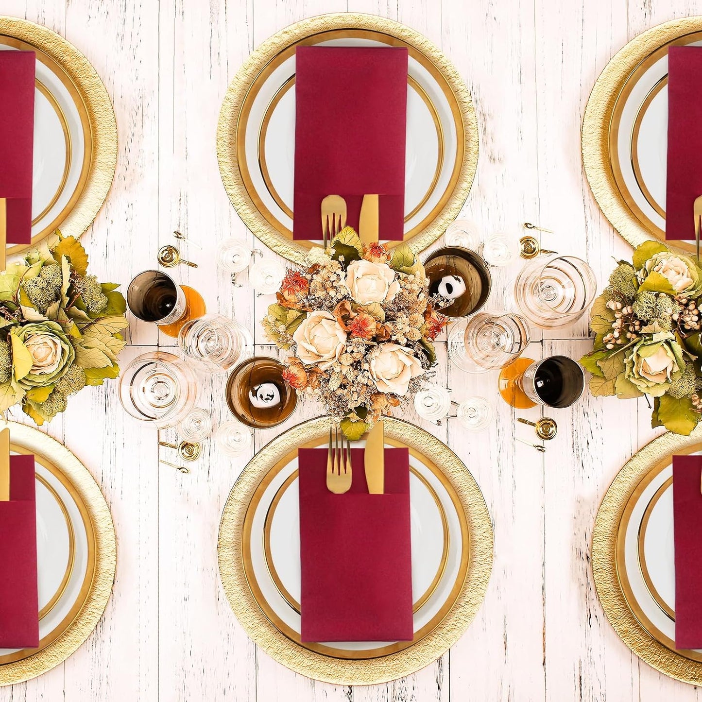 Bulk 100 Pcs 16.5" x 16.5" Premium Dinner Napkins with Flatware Pocket Soft Absorbent Cloth for Kitchen Parties Weddings Events Wholesale