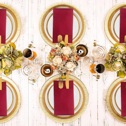 Bulk 100 Pcs 16.5" x 16.5" Premium Dinner Napkins with Flatware Pocket Soft Absorbent Cloth for Kitchen Parties Weddings Events Wholesale