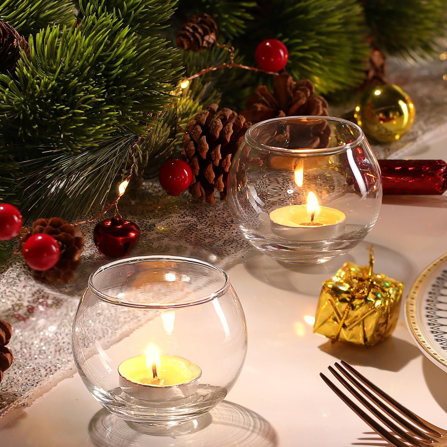 Bulk 12 Pcs Shine Bright Electroplated Glass Candle Holders for Weddings Parties Holidays Gifts and Bridal Showers Wholesale