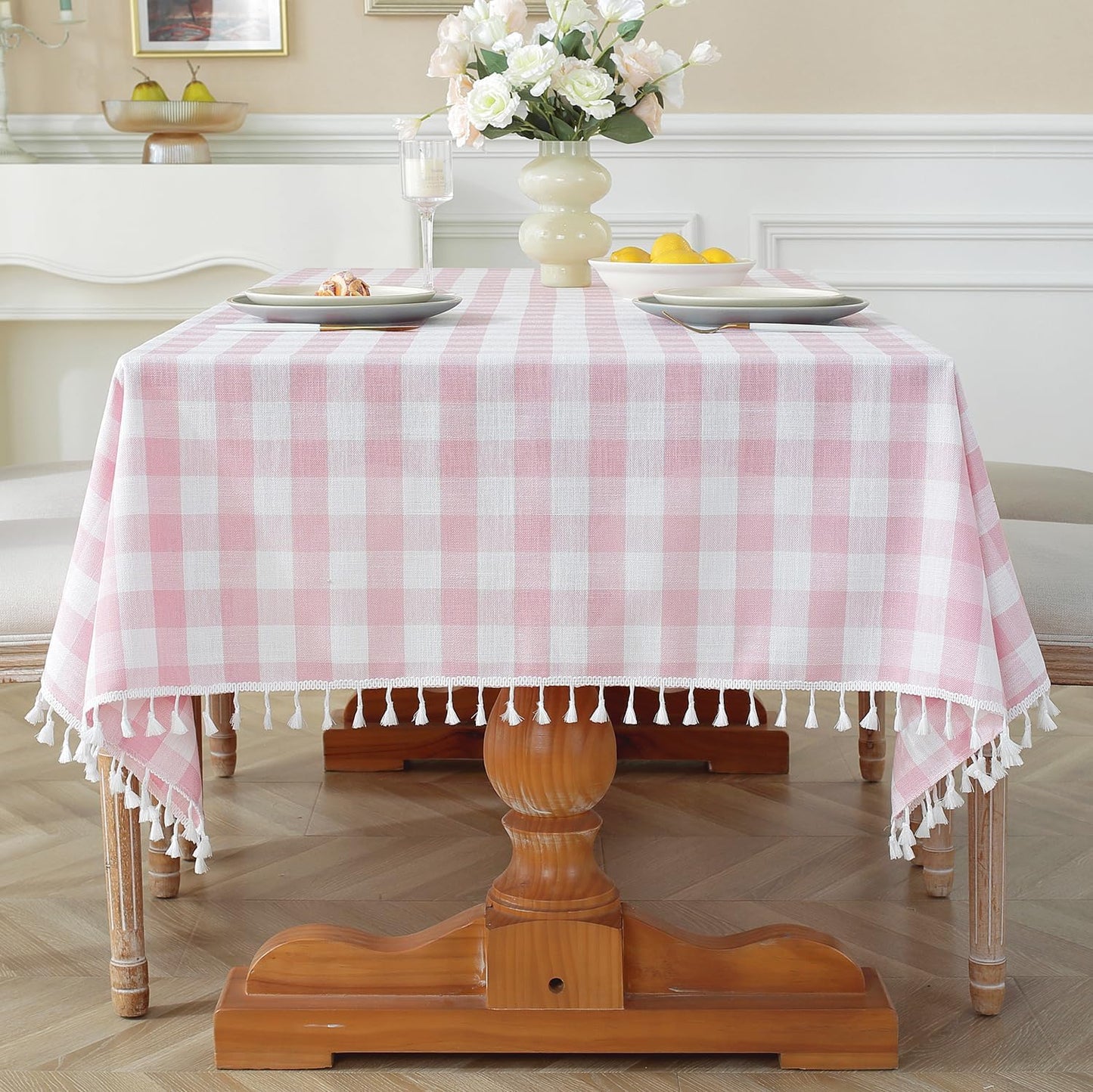 Bulk St. Patrick's Day Checkered Tablecloth Washable Buffalo Plaid with Tassel Suitable for Kitchen and Dining Room Decor Wholesale