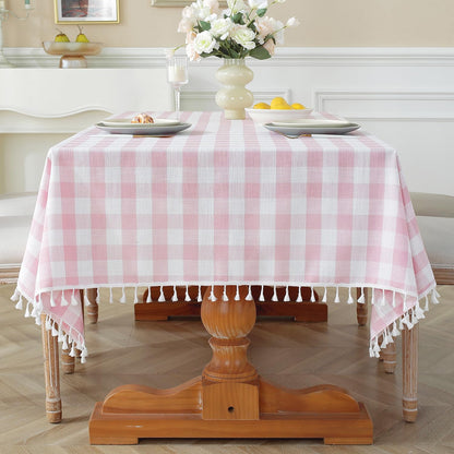 Bulk St. Patrick's Day Checkered Tablecloth Washable Buffalo Plaid with Tassel Suitable for Kitchen and Dining Room Decor Wholesale