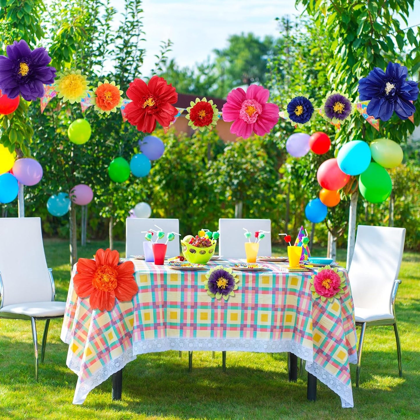 Bulk 24 Pcs Vibrant Wall Backdrop Decoration 20 Inch Paper Flowers Stunning Décor for Weddings  Birthdays Wholesale