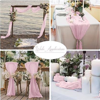 Bulk 2 Pack 27.5"X118" Boho Table Runner for Wedding Bridal Baby Shower Engagement Party Valentine's Day Decor Wholesale