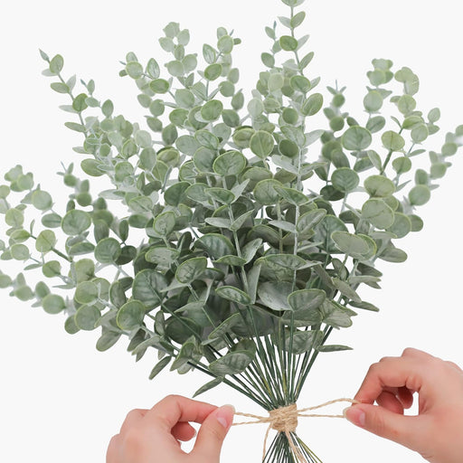 Artificial Eucalyptus Stems 6 Pcs Mixed Size 12-18 Inch Realistic Silk Leaves for Bouquets Centerpieces Wedding Decor
