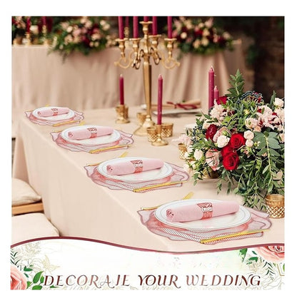 Bulk 2Pcs Irregularity Placemat Heat-Resistant PVC Placemat 15 inch Non-Slip Table Mats Wholesale