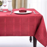 Bulk Solid Plaid Jacquard Spring Tablecloth Wrinkle and Water Resistant, Contemporary Woven Decorative Table Cover for Holiday Events Wholesale