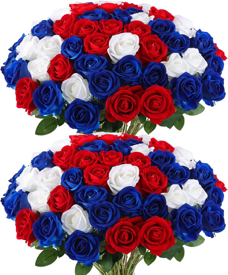 50 Pcs Artificial Velvet Silk Roses White 12 Inch Realistic Flowers for Wedding Home Decor