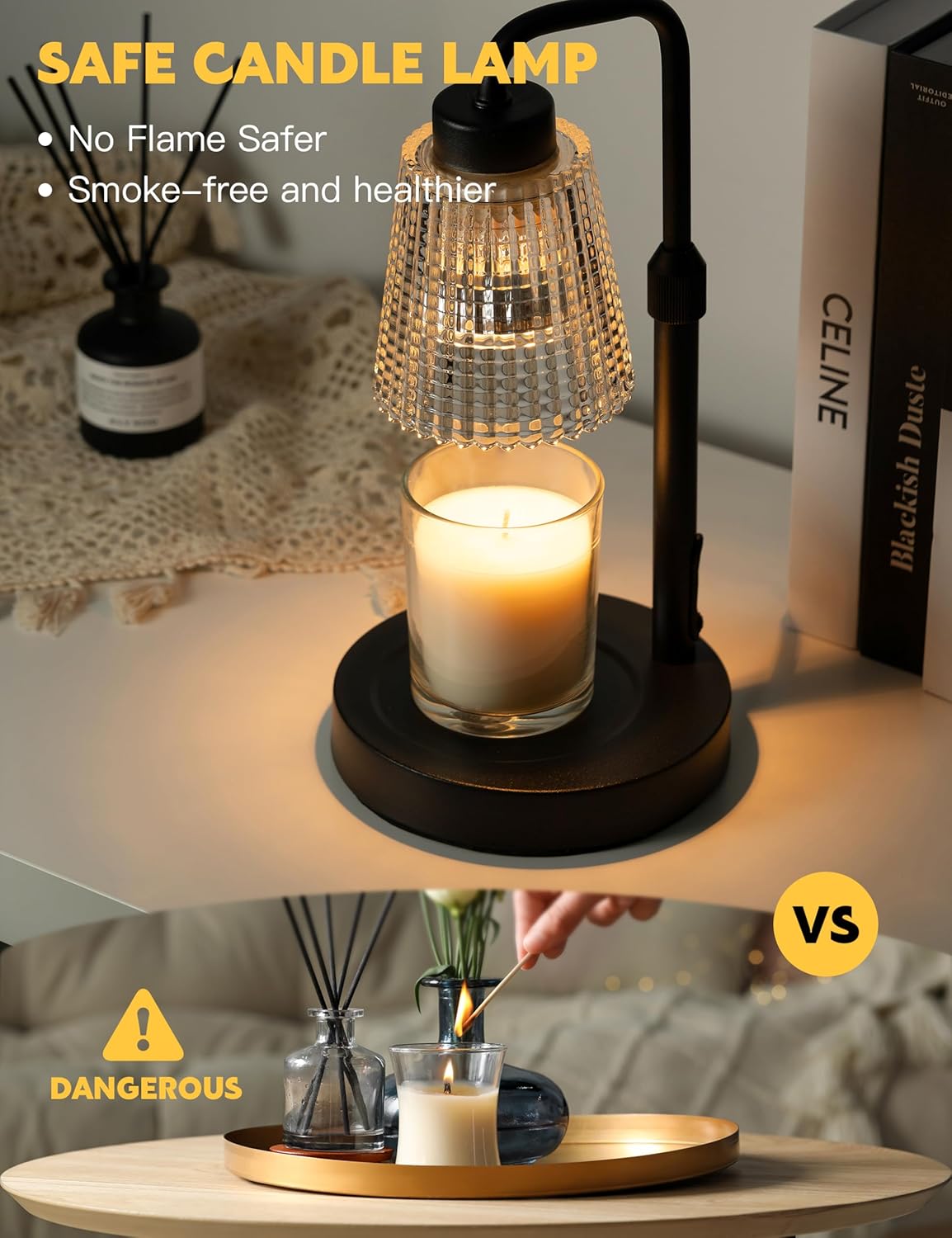 Bulk Smart Candle Warmer Lamp with Auto Shut-Off Timer & 3-Stage Dimmable Light Adjustable Height Wax Melter for Housewarming Gifts for Women Birthday Present for Mom with  LED Bulbs Wholesale