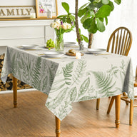 Bulk Spring Fern Tablecloth 60×84 Inch Rectangular Green Plants Washable Cover for Party Picnic Decor Wholesale